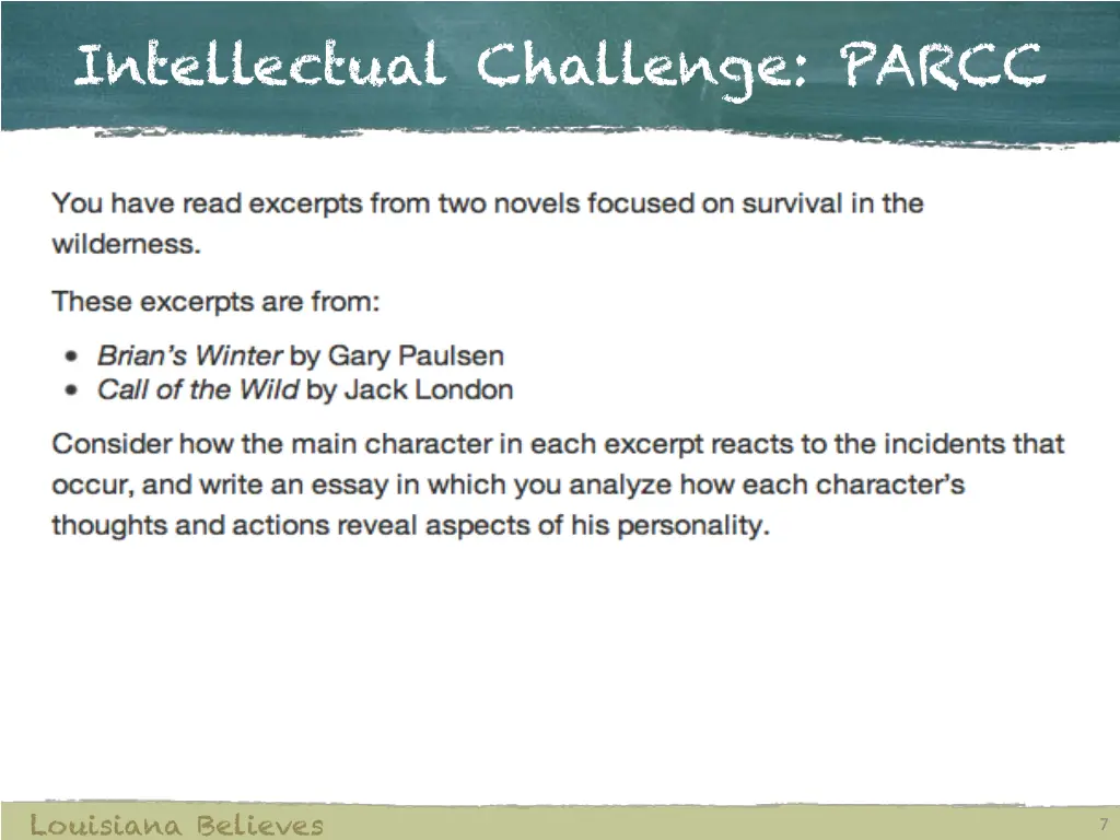 intellectual challenge parcc