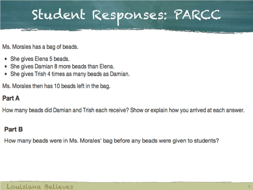 student responses parcc