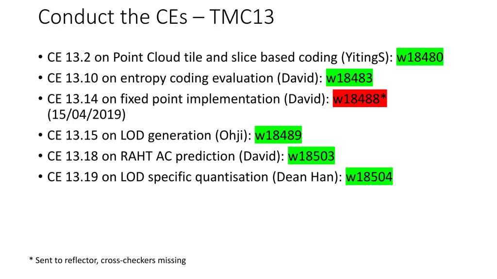 conduct the ces tmc13