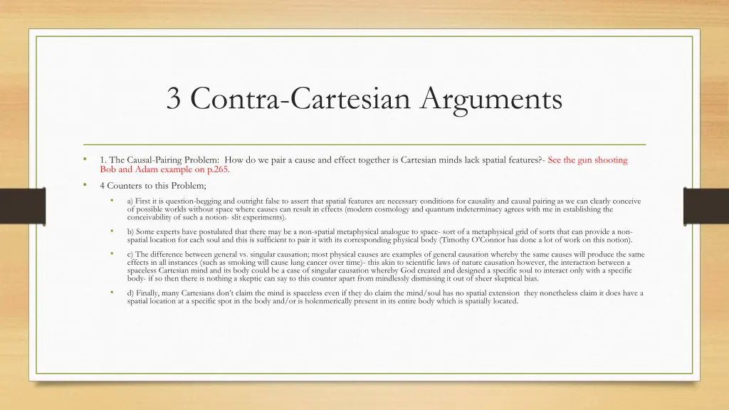 3 contra cartesian arguments
