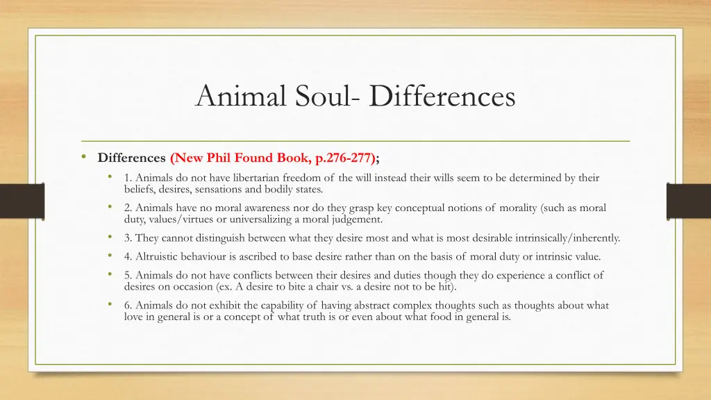 animal soul differences