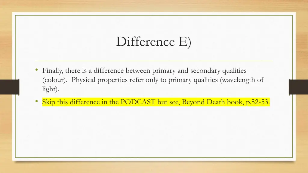 difference e
