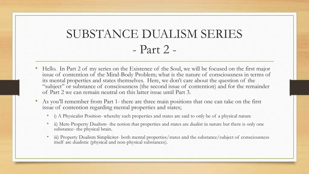 substance dualism series part 2 1