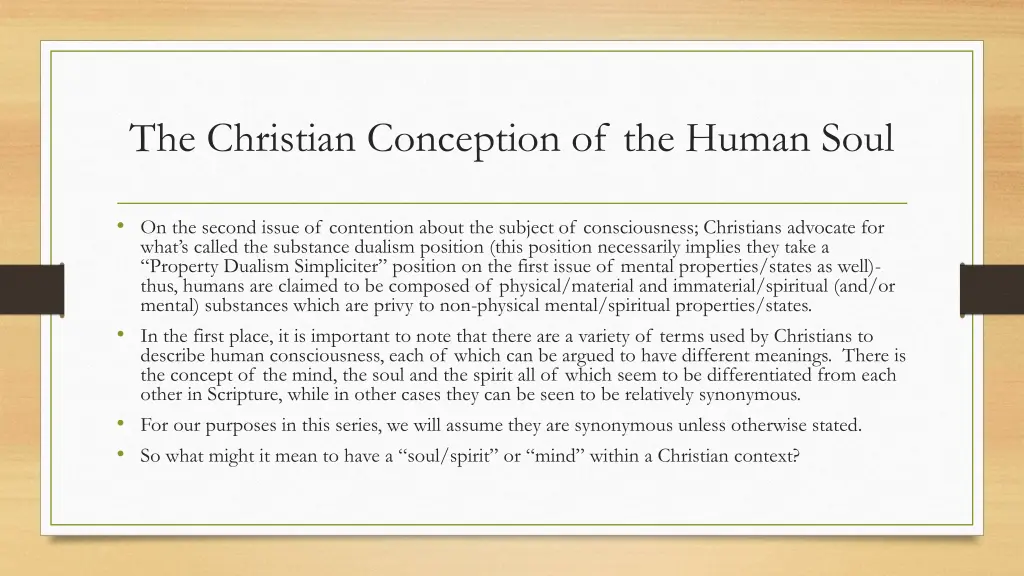 the christian conception of the human soul