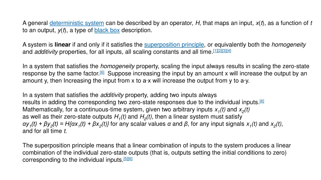 a general deterministic system can be described