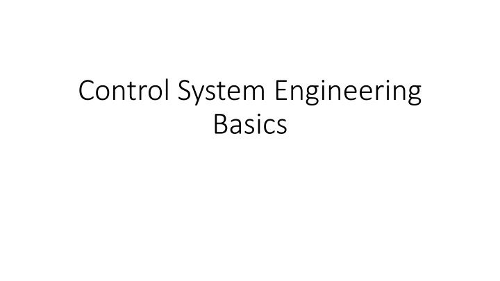 control system engineering basics