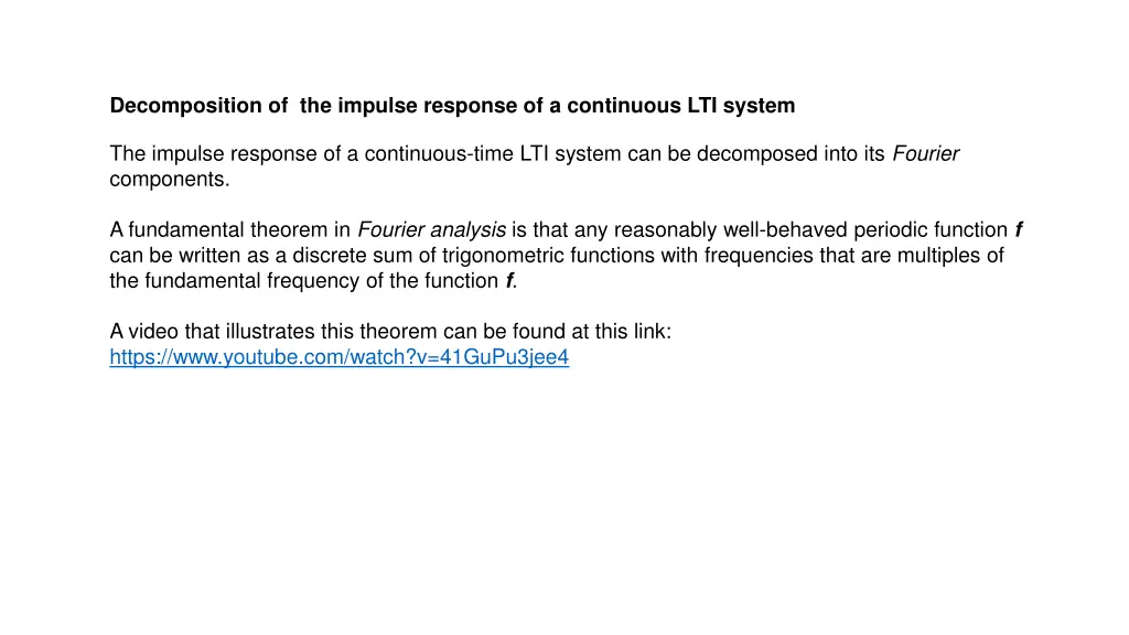 decomposition of the impulse response