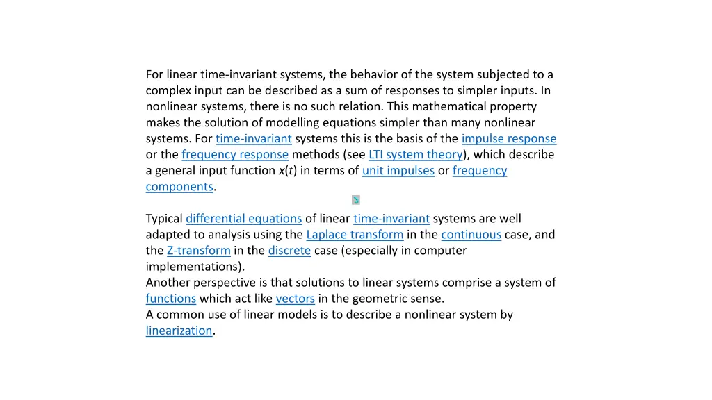 for linear time invariant systems the behavior