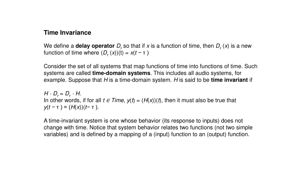 time invariance