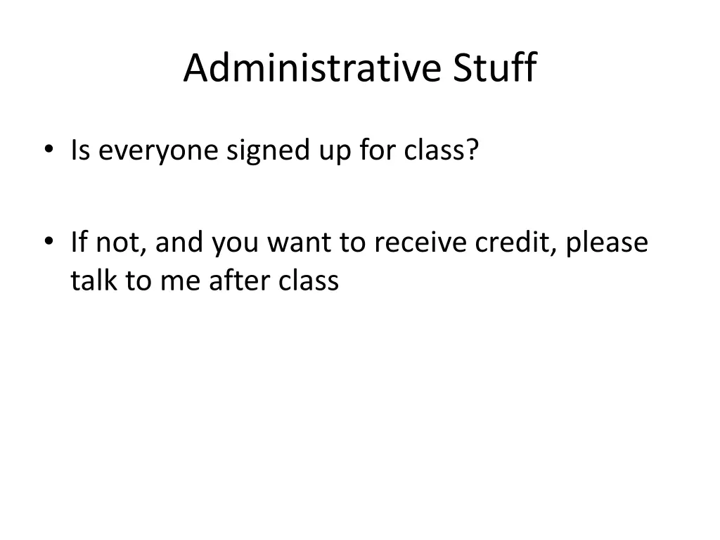 administrative stuff