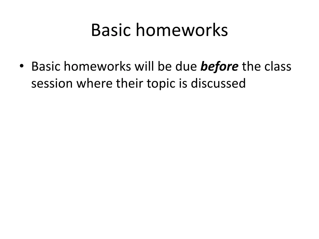 basic homeworks
