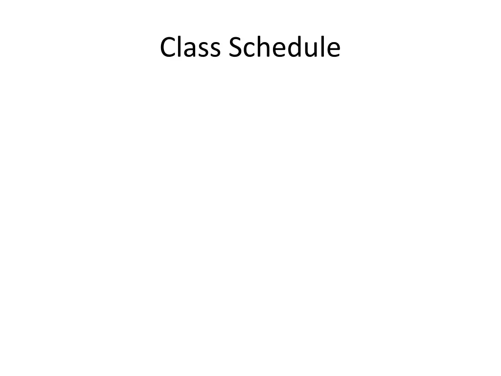 class schedule