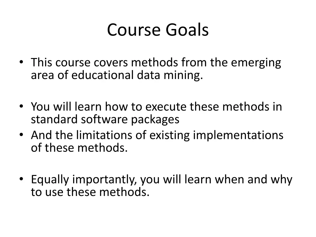 course goals