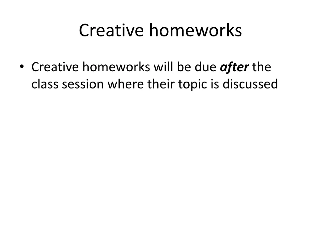 creative homeworks