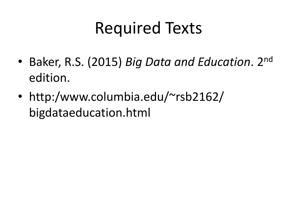 required texts