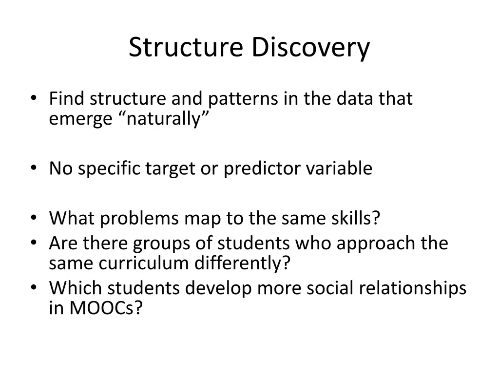structure discovery
