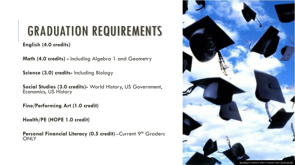 graduation requirements english 4 0 credits