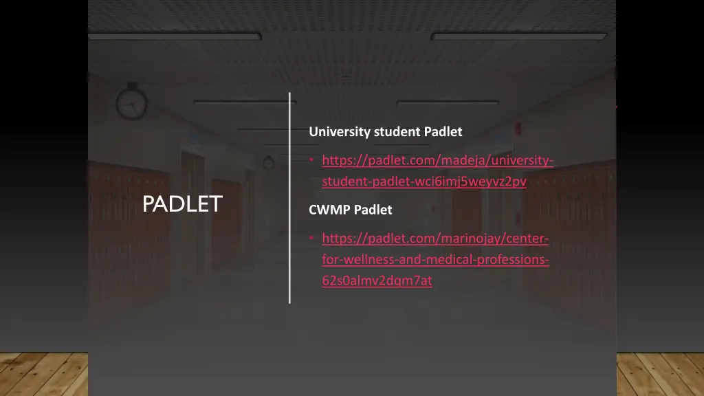 university student padlet