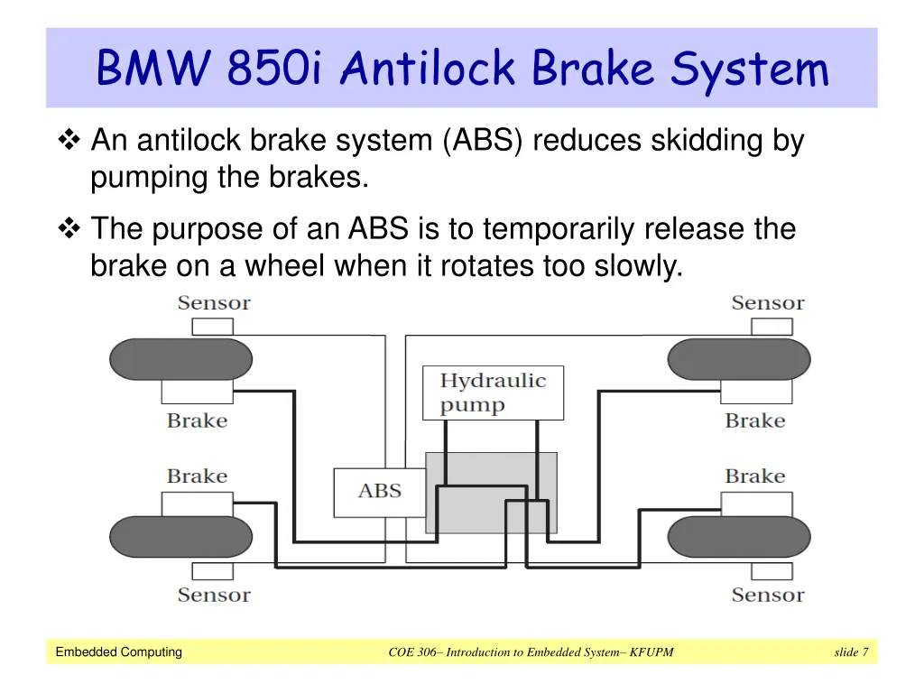 bmw 850i antilock brake system