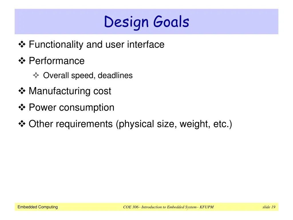 design goals
