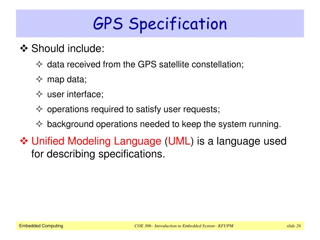 gps specification