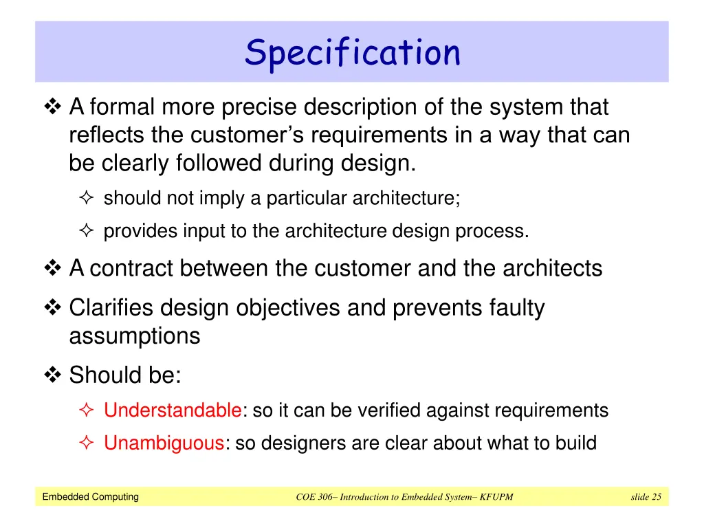 specification
