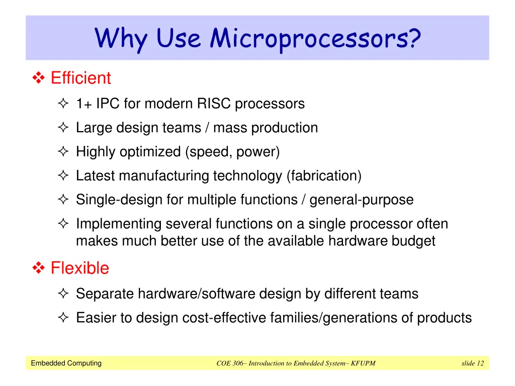 why use microprocessors