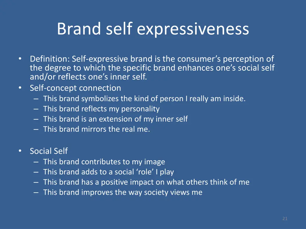 brand self expressiveness