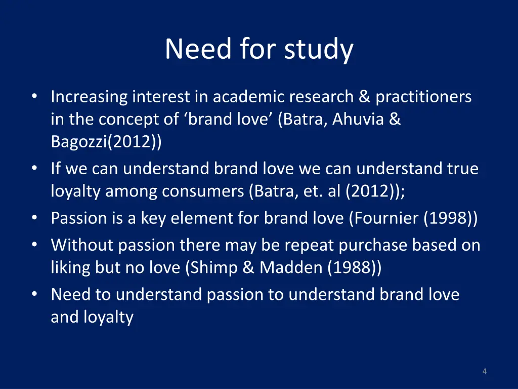 need for study