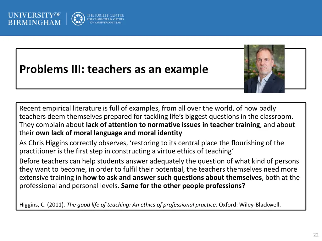 problems iii teachers as an example