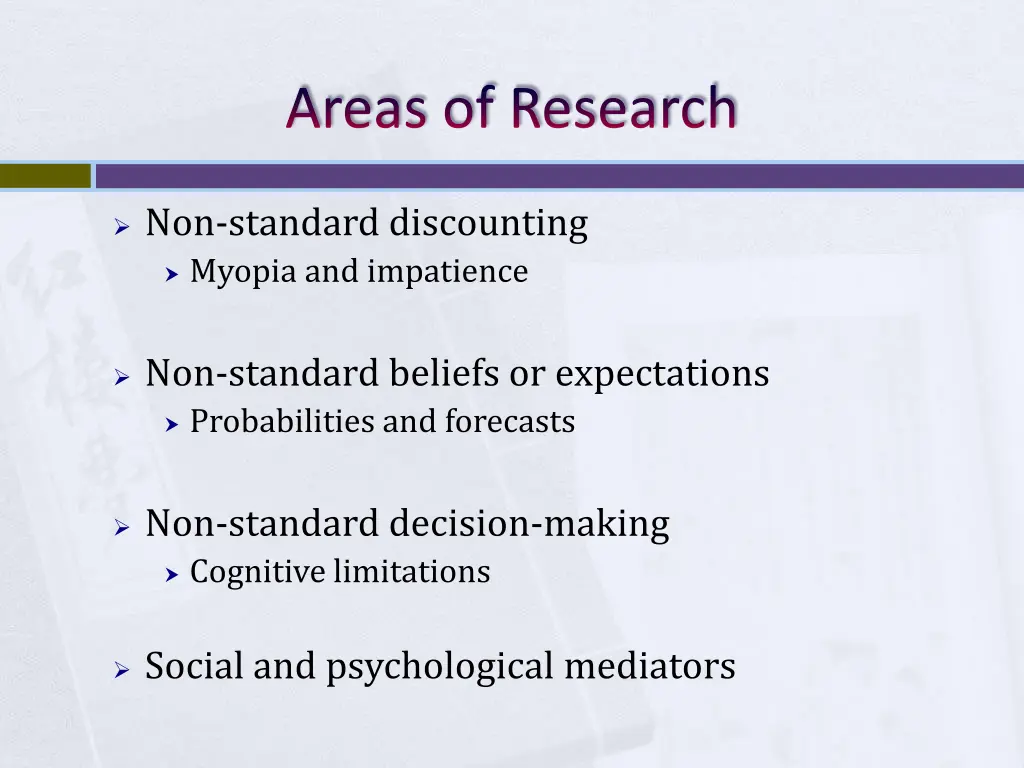 areas of research