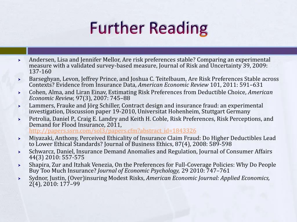 further reading