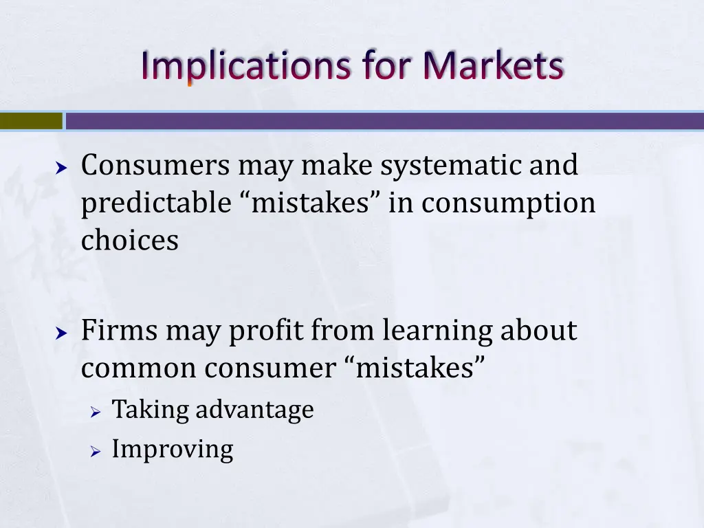implications for markets