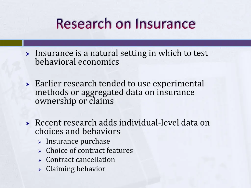 research on insurance