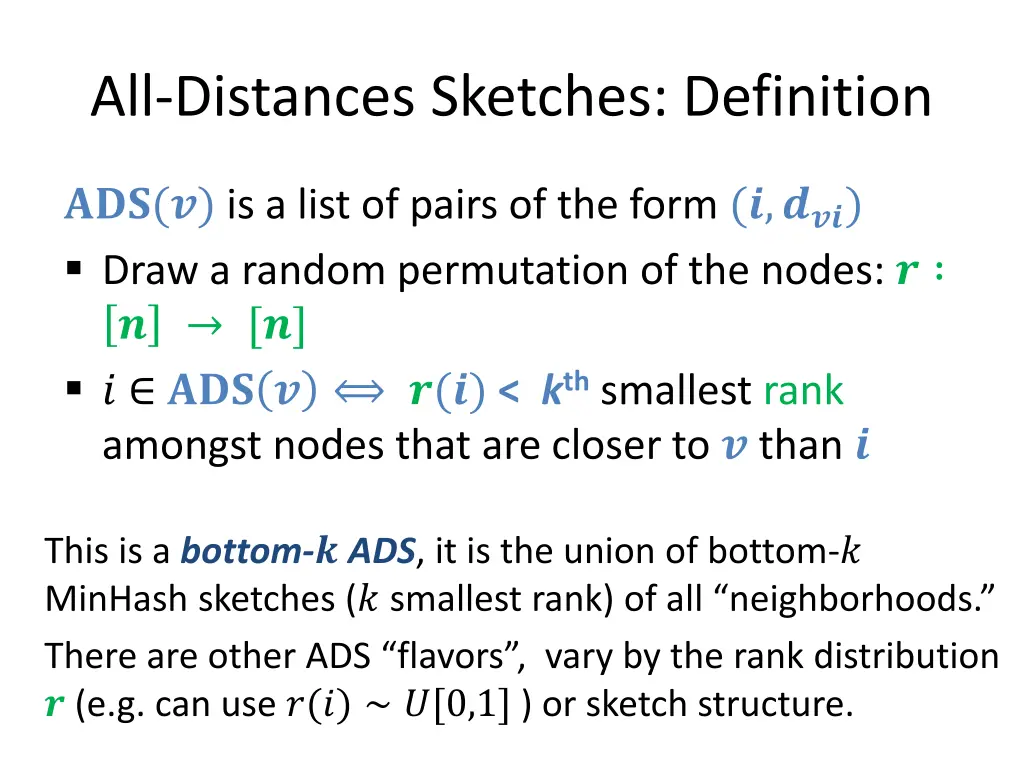 all distances sketches definition