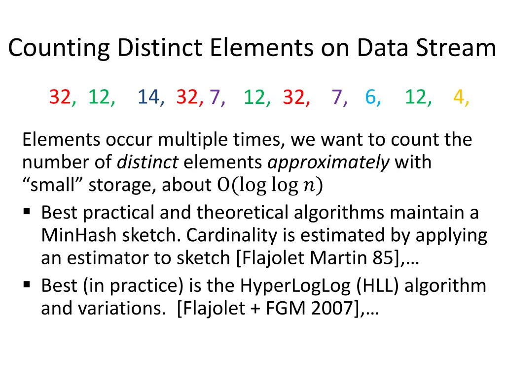 counting distinct elements on data stream