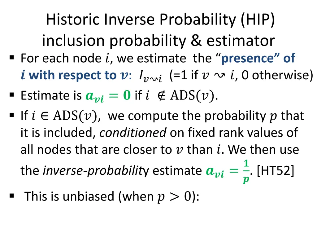 historic inverse probability hip inclusion