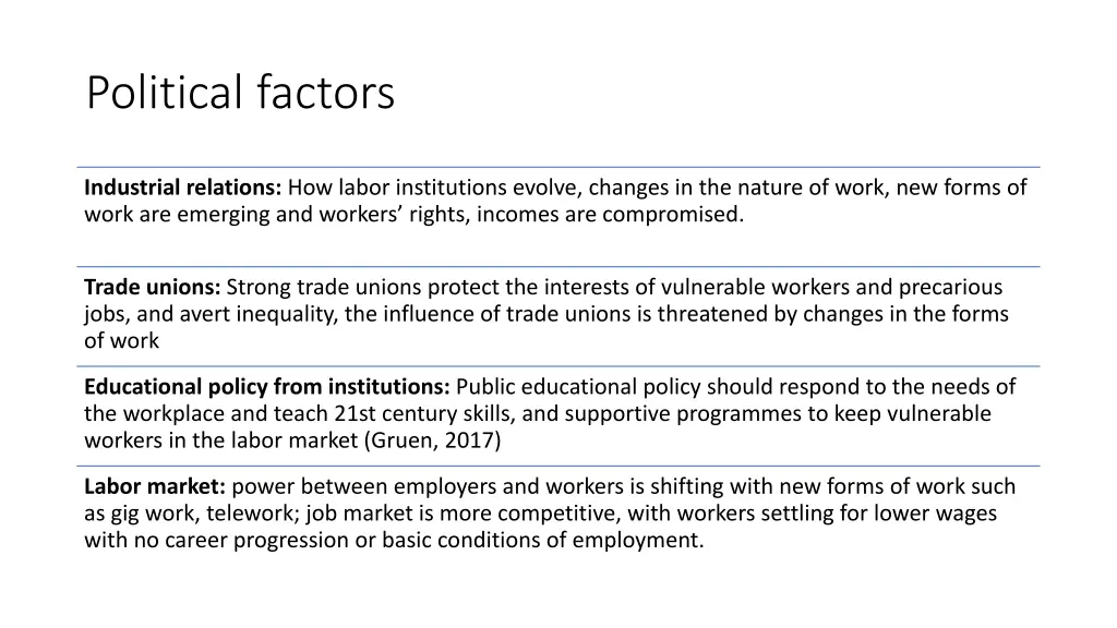 political factors