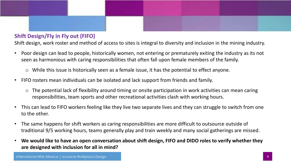 shift design fly in fly out fifo shift design
