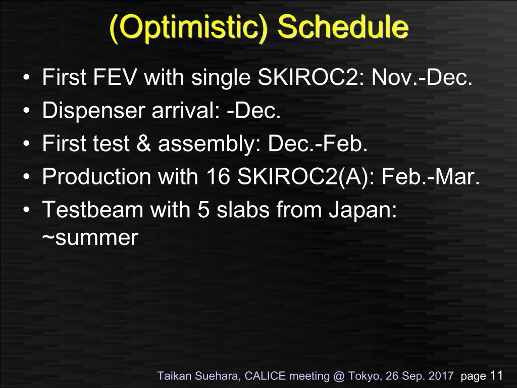 optimistic schedule