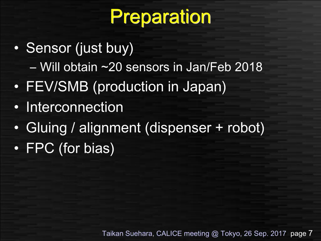 preparation