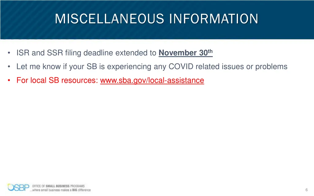 miscellaneous information