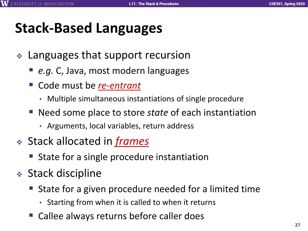 l11 the stack procedures 26