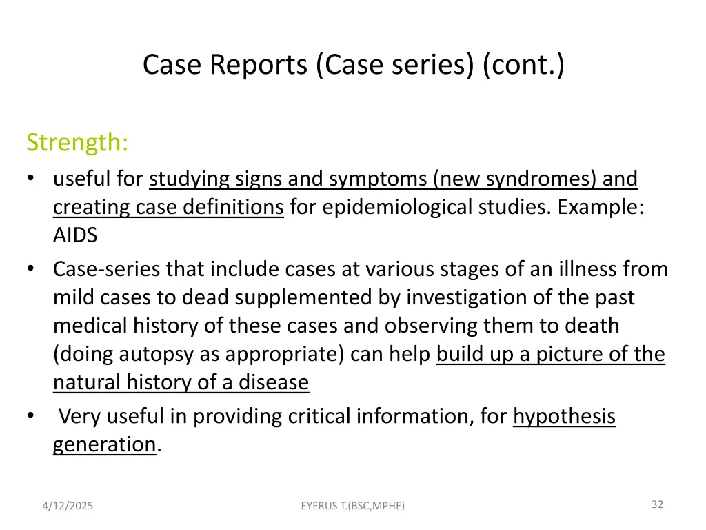 case reports case series cont