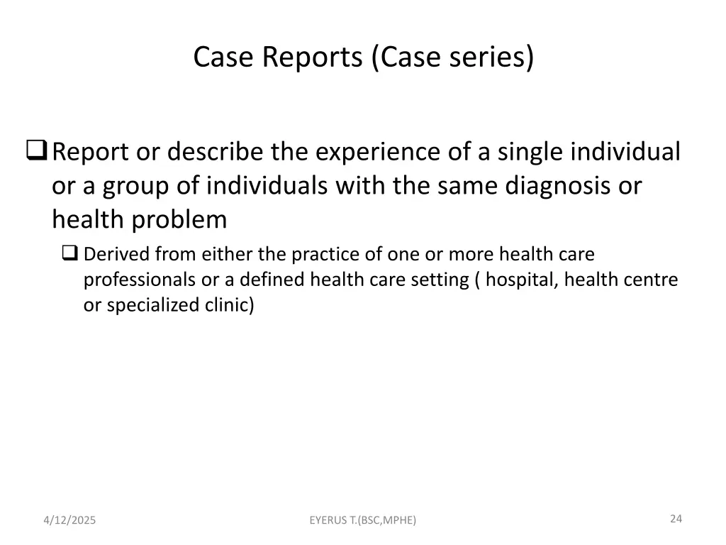 case reports case series