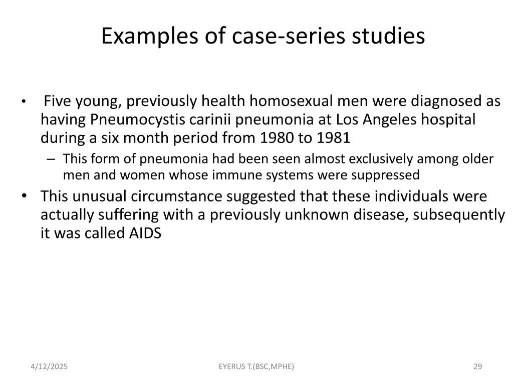 examples of case series studies five young