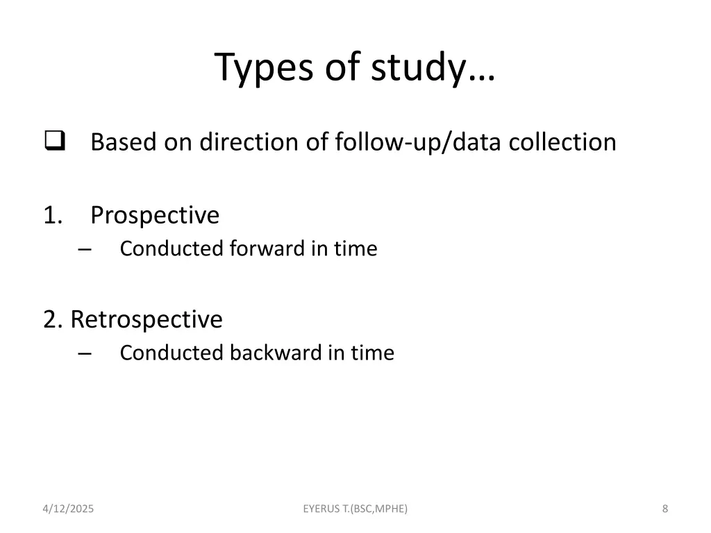 types of study 2