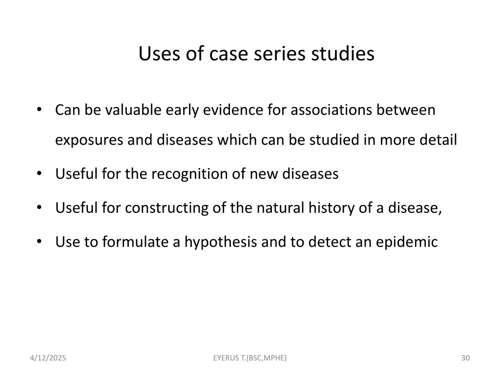 uses of case series studies