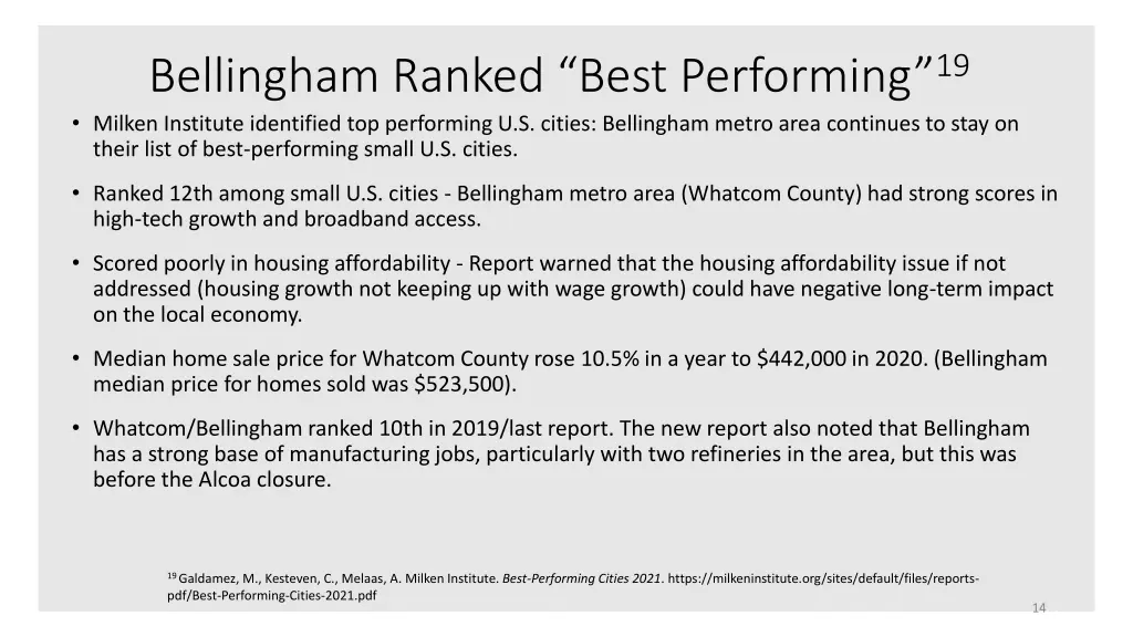 bellingham ranked best performing 19 milken