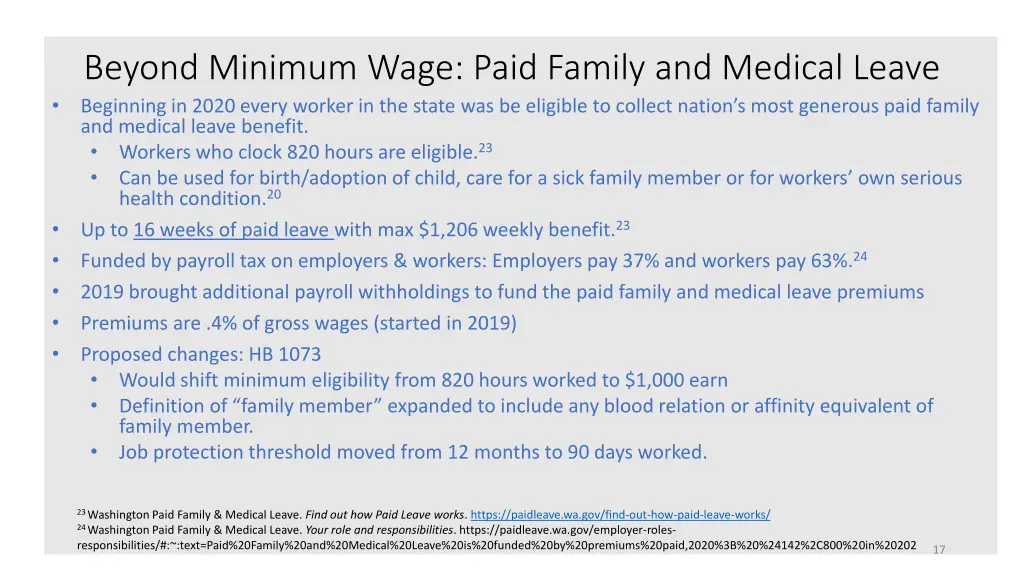 beyond minimum wage paid family and medical leave